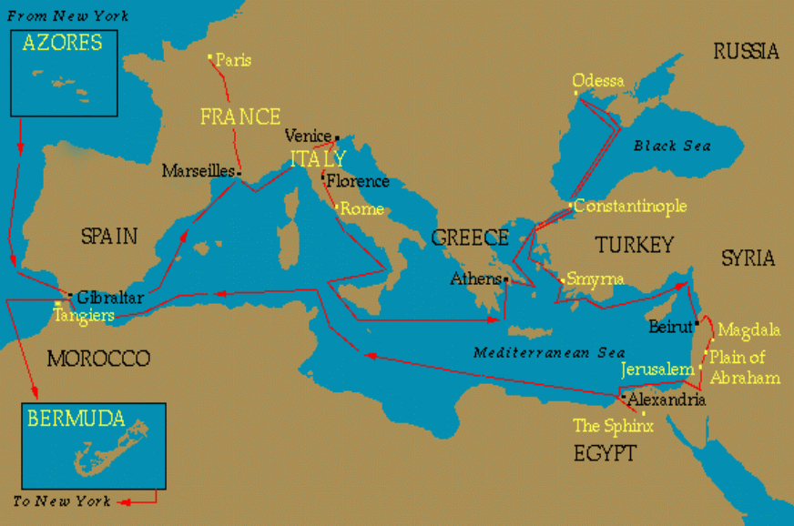 INNOCENTS ABROAD MAP