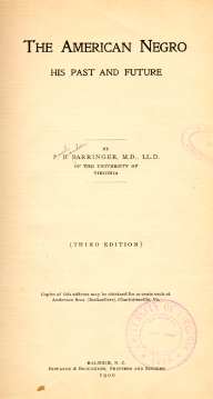 TITLEPAGE: BARRINGER'S ESSAY