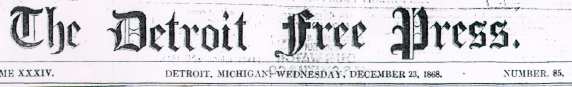 Detroit Free Press, 23 December 1868
