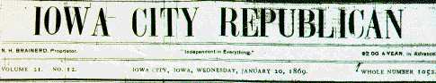 Iowa City Republican, 20 January 1869