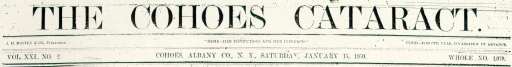 The Cohoes Cataract,
15 January 1870