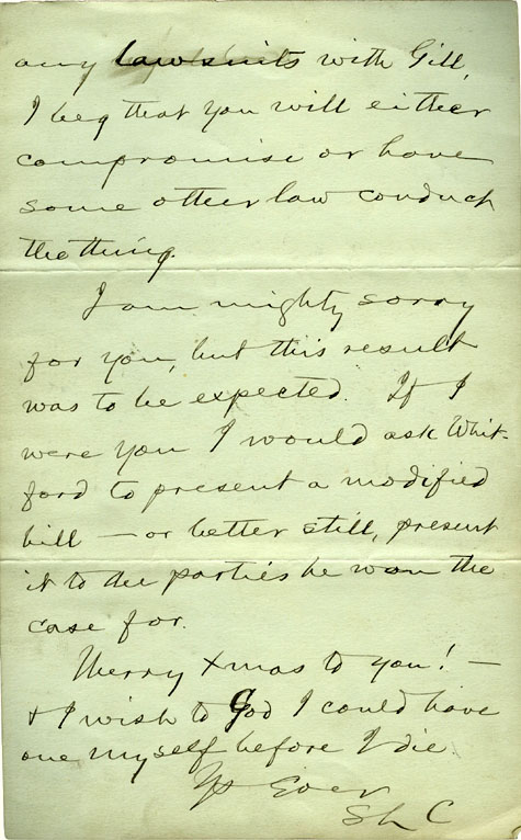 1890 LETTER TO FRED HALL: PAGE 2