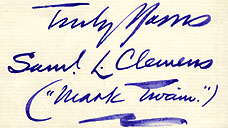 SIGNED MARK TWAIN IN QUOTATION MARKS